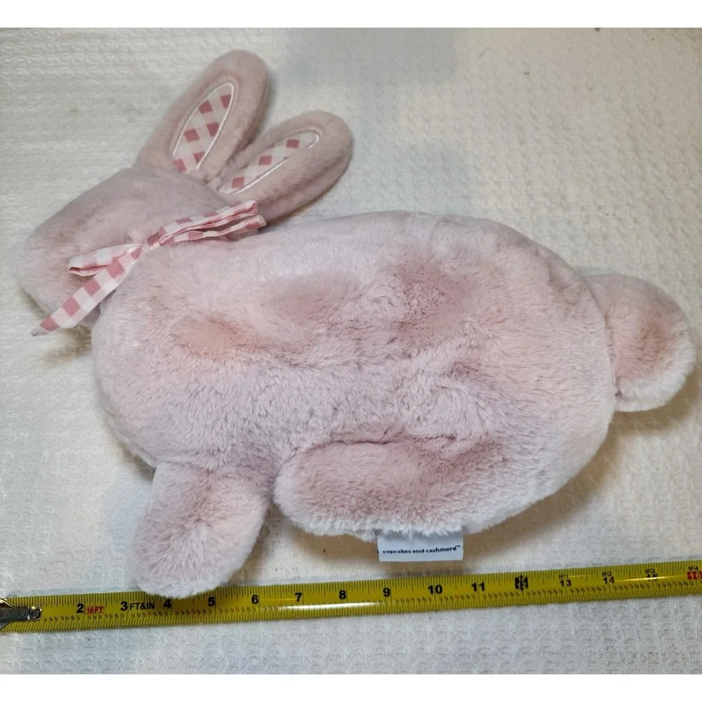 Cupcakes and Cashmere Easter Bunny Rabbit Pastel Pink Plush Pillow